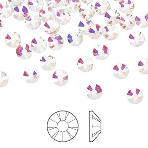 Flat back 144pk crystal AB foil back, Preciosa MAXIMA Czech crystal rhinestone 4.6-4.8mm chaton rose round SS20