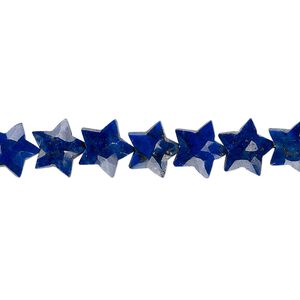 Lapis lazuli 1pkg30, hand-cut faceted star bead natural, 8mm