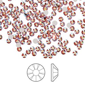 Flat back 1440pk padparadscha AB foil back, Preciosa MAXIMA Czech crystal rhinestone 2.5-2.7mm chaton rose round SS9