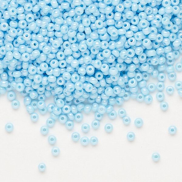 Seed bead, Preciosa Ornela Czech glass, pkg/50g, #11 rocaille, opaque rainbow light turquoise, (64000). image number 0