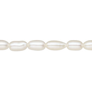 Freshwater pearl 1pkg1, rice, 15.5-16 inch white 5mm cultured