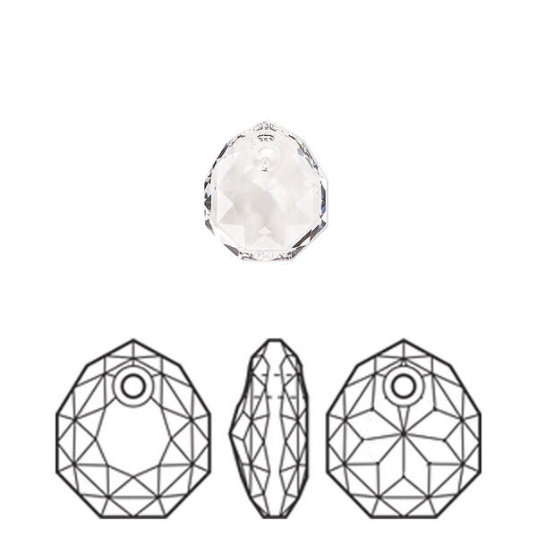 Drop 1pk crystal, Crystal Passions® 11.5x10mm pendant majestic 6436 image number 0