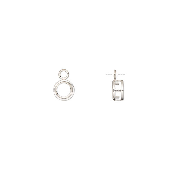 Drop, Bezelite, sterling silver, 4mm 4-prong round setting. Sold per pkg of 2. image number 0