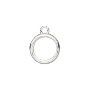 Drop, Almost Instant Jewelry®, sterling silver, 14.5mm round with open back and 12mm rivoli setting. Sold individually.