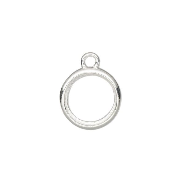 Drop, Almost Instant Jewelry®, sterling silver, 14.5mm round with open back and 12mm rivoli setting. Sold individually. image number 0
