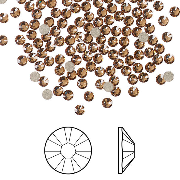 Flat back 1pkg1440 light smoked topaz foil back, Swarovski® ReCreated™, 2.5-2.7mm rose round SS9 2058 image number 0