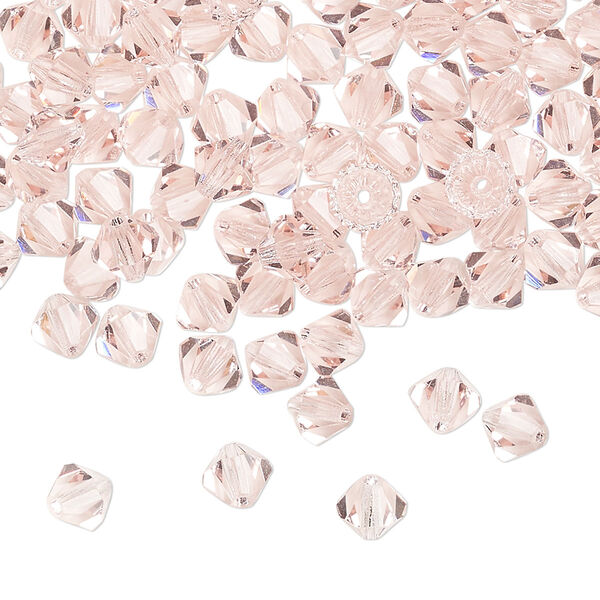 Bead 576pk light rose, Preciosa Czech crystal 5mm bicone image number 0