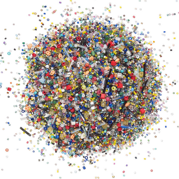 Seed bead mix, Matsuno®, Miyuki, Preciosa, glass, pkg/100g, round, mixed mixed colors. image number 1