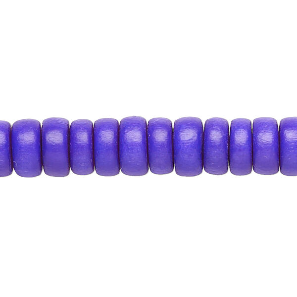 Bead, Taiwanese cheesewood (dyed / waxed), cobalt, 8x4mm rondelle. Sold per pkg of (2) 15-1/2" to 16" strands. image number 0