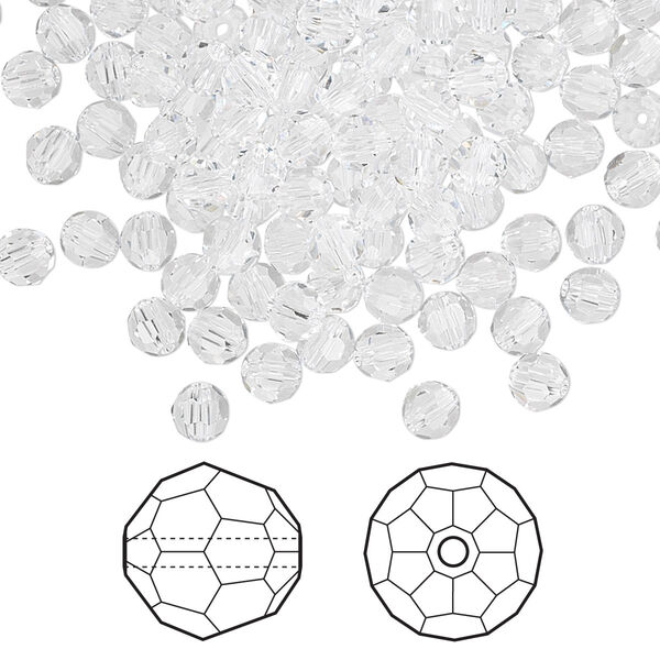 Bead 720pk crystal, Swarovski® 4mm round 5000 image number 0