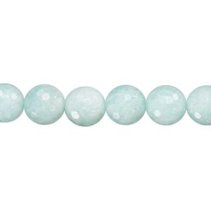 Amazonite 1pkg1, faceted round bead natural 15.5-16 inch 8mm
