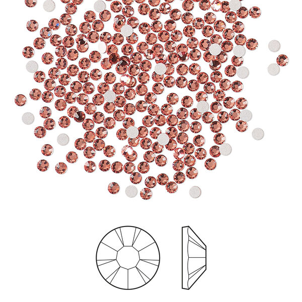 Flat back 144pk rose peach foil back, Preciosa MAXIMA Czech crystal rhinestone 1.7-1.9mm chaton rose round SS5 image number 0