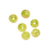 Bead, lampworked glass, clear / peridot green / glow-in-the-dark / gold, 8mm round. Sold per pkg of 6. image number 0
