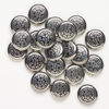 ABS plastic 1pkg20 textured puffed oval bead CCB antique silver finish 24-25mm image number 0