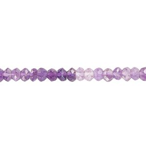 Amethyst 1pkg1, hand-cut faceted rondelle bead natural 15.5-16 inch 3x2mm-4x3mm