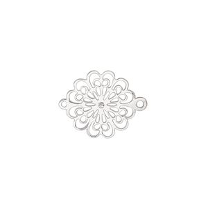 Link, sterling silver, 14.5x14mm single-sided flower. Sold individually.