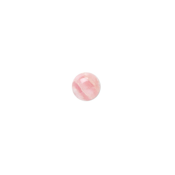 Cabochon, rhodochrosite (natural), 6mm calibrated round, B grade, Mohs hardness 3-1/2 to 4-1/2. Sold per pkg of 4. image number 0
