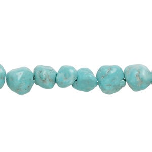 Turquoise / magnesite / resin 1pkg1, nugget bead 15 inch mini