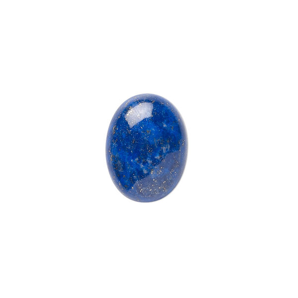 Cabochon, lapis lazuli (natural), 16x12mm calibrated oval, B grade, Mohs hardness 5 to 6. Sold per pkg of 2. image number 0