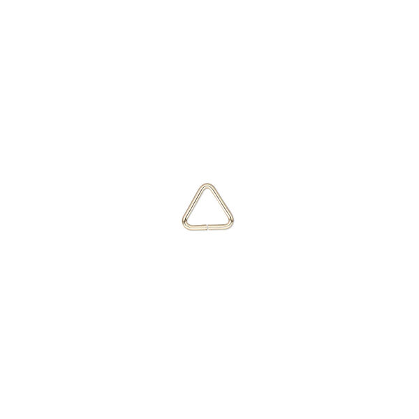 Jump ring, 14Kt gold-filled, 5mm triangle, 4mm inside diameter, 22 gauge. Sold per pkg of 10. image number 0