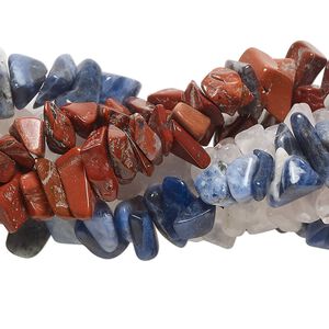 Multi-gemstone 1pkg3, chip bead 28 inch small to large