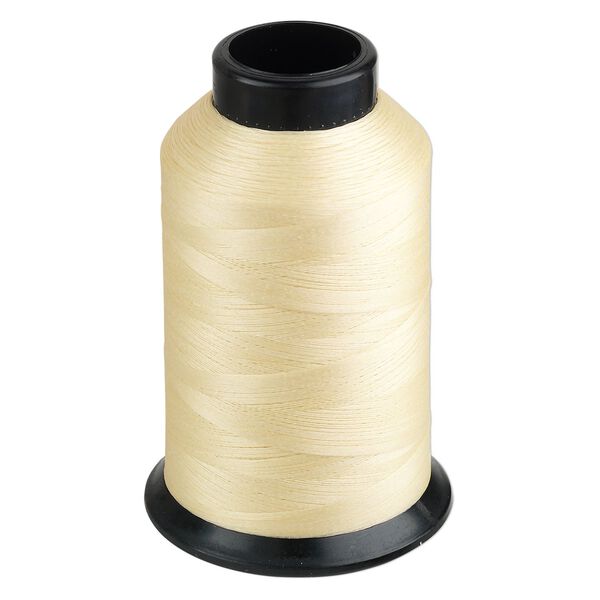 Thread, Nymo®, nylon, light tan, size B. Sold per 2-ounce spool, approximately 1,670 yards. image number 0