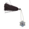 Labradorite / garnet 1pkg1, hand-cut top-drilled double-sided carved flower bead natural 20mm image number 1