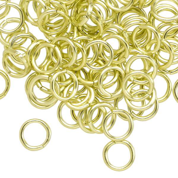 Jump ring, anodized aluminum, light green, 8mm round, 5.4mm inside diameter, 16 gauge. Sold per pkg of 100. image number 0