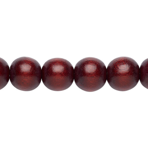 Bead, Taiwanese cheesewood (dyed / waxed), dark brown, 9-10mm round. Sold per pkg of (2) 15-1/2" to 16" strands. image number 0