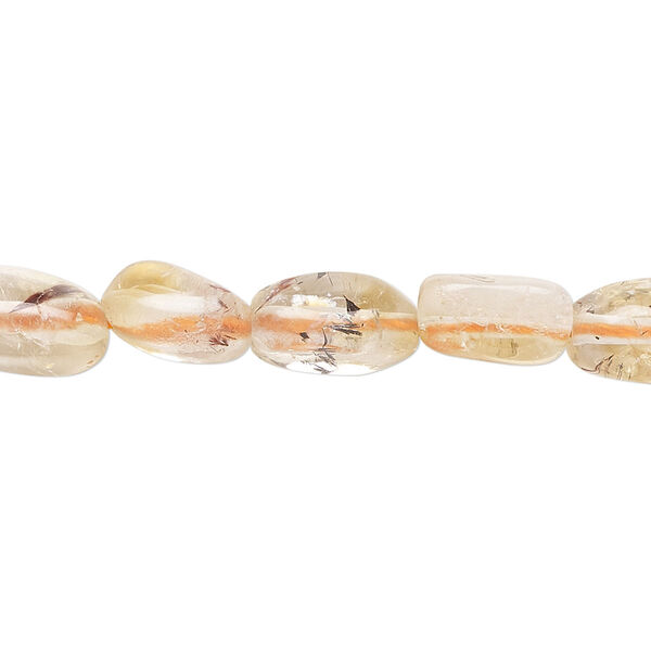 Bead, citrine (heated), small to medium tumbled nugget, Mohs hardness 7. Sold per 15-1/2" to 16" strand. image number 0