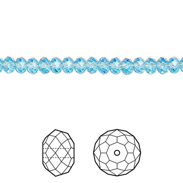 Bead 12pk aquamarine, Crystal Passions® 4x3mm rondelle 5040 image number 0