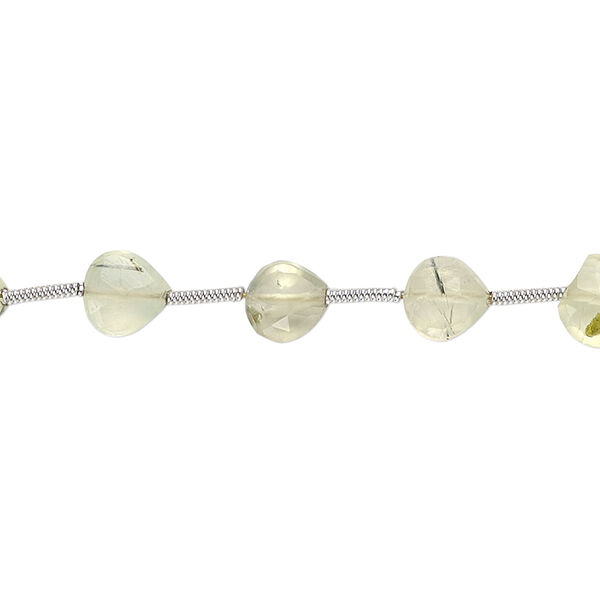 Bead, prehnite (natural), 6x6mm-7x7mm hand-cut faceted puffed teardrop, C grade, Mohs hardness 6 to 6-1/2. Sold per pkg of 16 beads. image number 0
