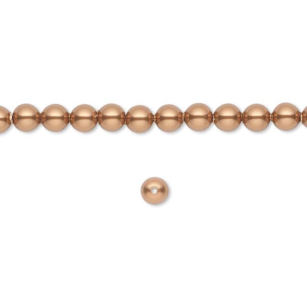 Pearl 100pk copper, Crystal Passions® 4mm round 5810 image number 0