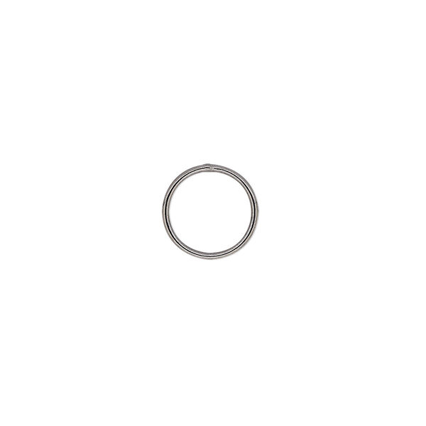 Jump ring, gunmetal-plated brass, 10mm soldered round, 8.3mm inside diameter, 20 gauge. Sold per pkg of 100. image number 0