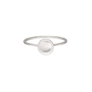 Ring, Almost Instant Jewelry®, sterling silver, 1mm wide with 7mm round glue-in setting, size 9. Sold individually.