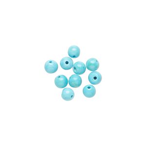 Sleeping beauty turquoise 1pkg10, round bead natural 4mm