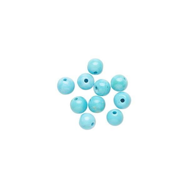 Sleeping beauty turquoise 1pkg10, round bead natural 4mm image number 0