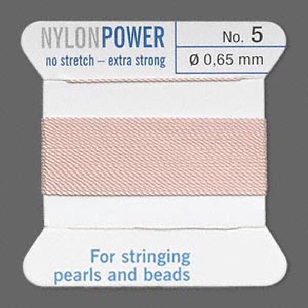 Thread, Griffin, nylon, light pink, size #5. Sold per 2-meter card (approximately 78 inches). image number 0