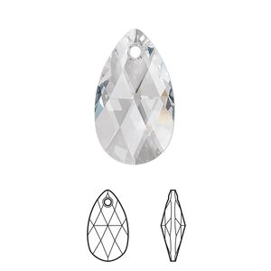 Drop 96pk crystal, Swarovski® 22x13mm pendant pear 6106