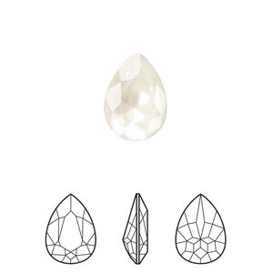 Fancy stone 144pk crystal linen ignite, Swarovski® 14x10mm pear 4320