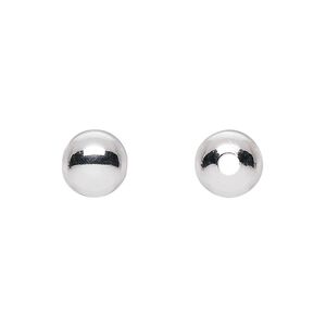 Bead, sterling silver, 9mm seamless round. Sold per pkg of 10.