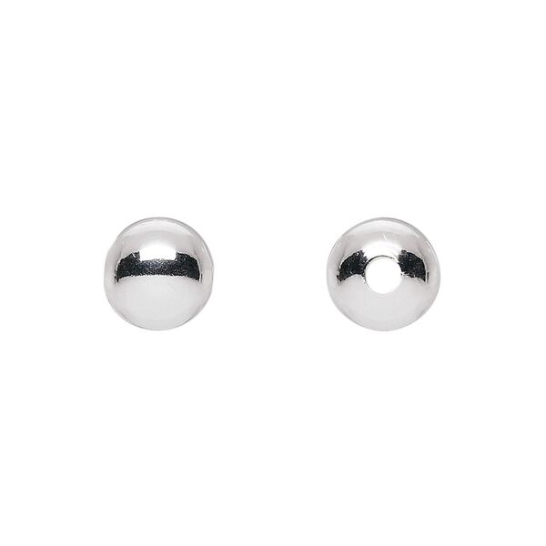 Bead, sterling silver, 9mm seamless round. Sold per pkg of 10. image number 0