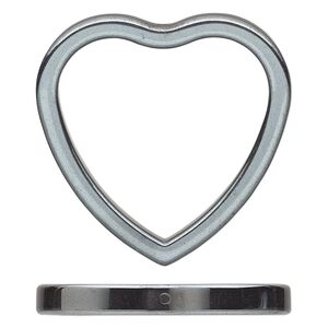 Hemalyke™ 1pkg2, vertically-drilled double-sided open heart focal 34x34mm