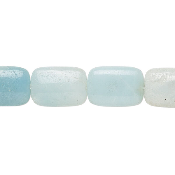 Amazonite 1pkg1, hand-cut rectangle bead natural B grade, light to dark 15.5-16 inch 14x10mm image number 0