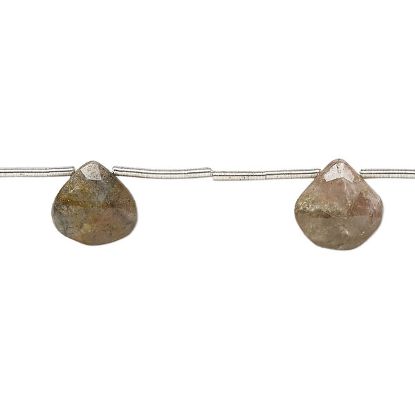 Multi-tourmaline 1pkg6, hand-cut top-drilled faceted puffed teardrop bead natural 9x8mm-10x10mm image number 0