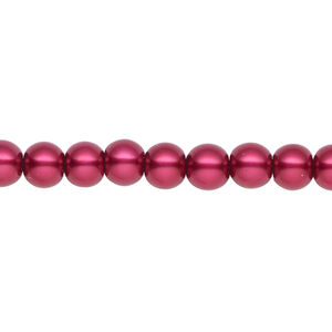 Pearl 1pk red, Celestial Crystal&reg; 6mm round 15.5-16 inch