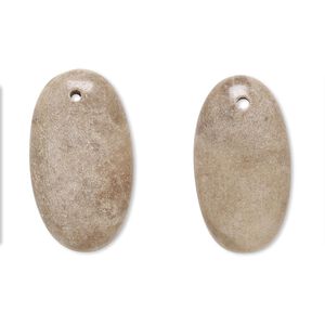 Brown feldspar 1pkg2, top-drilled puffed flat back oval drop natural 24x14mm-26x15mm