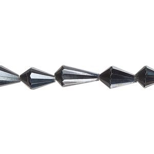 Black spinel 1pkg1, hand-cut faceted teardrop bead 8 inch 7x5mm-14x7mm