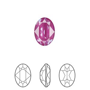 Fancy stone 144pk crystal orchid ignite LacquerPRO, Swarovski® 14x10mm oval 4120