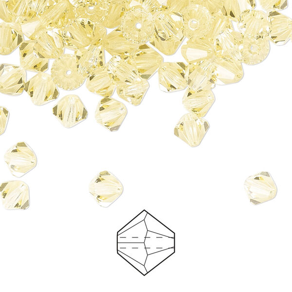 Bead 144pk jonquil, Preciosa Czech crystal 5mm bicone image number 0